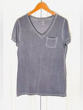 Mossimo Supply Co. Women's V-Neck Washed Blue/Gray Short Sleeve Tee Shirt